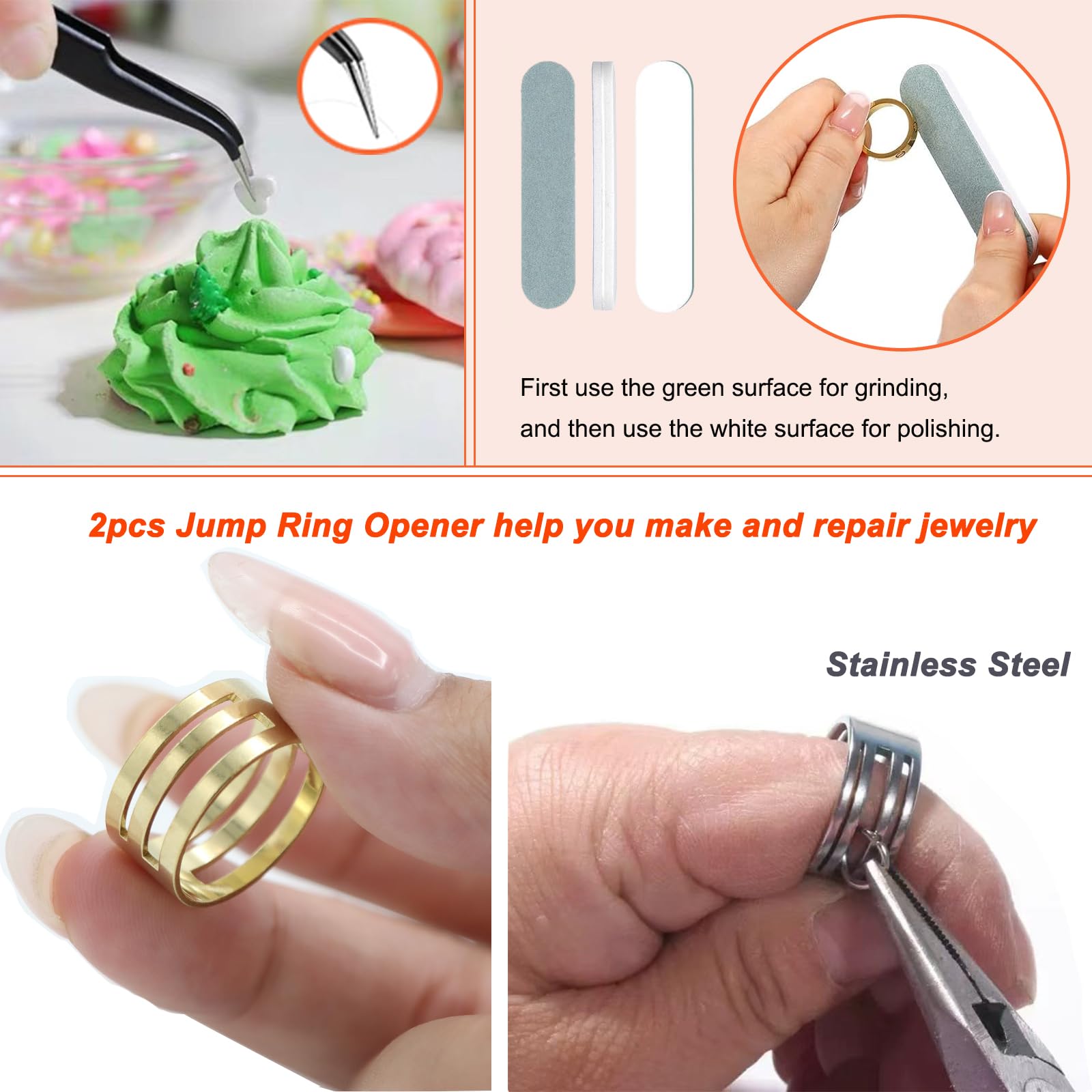 Lot de 8 pinces à bijoux comprenant une aiguille, une chaîne de nez, une pince ronde courbée, un coupe-fil pour le bricolage, le sertissage, la réparation de coupe (noir et jaune)
