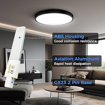 Bonlux 2-Pack 6W GX23 2-Pin LED PL Retrofit Lamp 13W GX23d