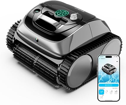 WYBOT C1 Robotic Pool Vacuum for Inground Pools, 4-in-1 Above Ground Cordless Pool Cleaner Lasts 160 Mins Runtime, Smart Navigation, Support App Control, Starry Green