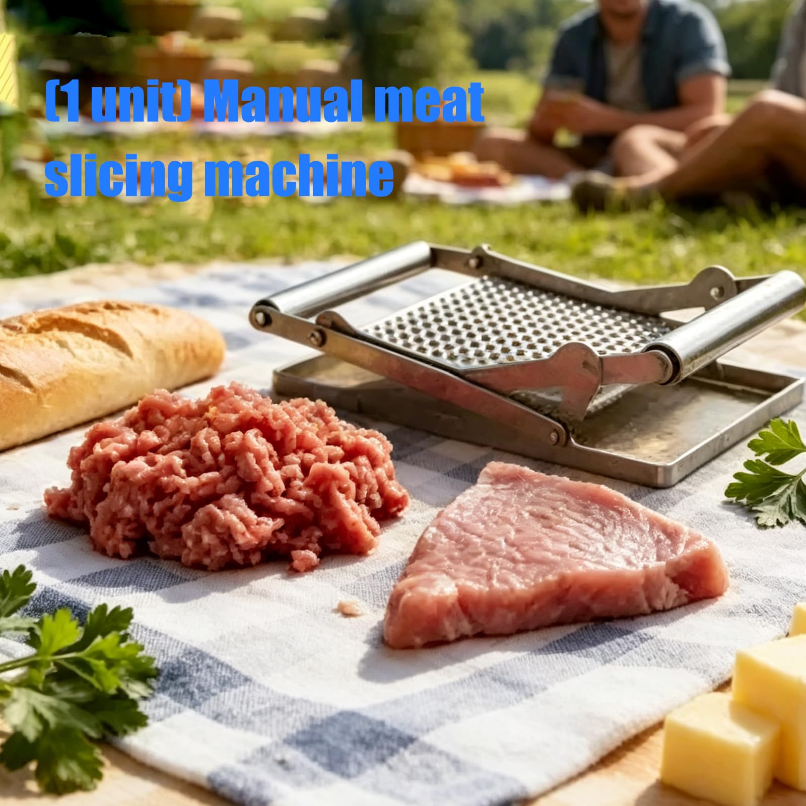 Fleischzubereitungspresse aus Edelstahl, manueller Fleischklopfer mit strukturierter Platte für knochenlose Stücke, Grillstation, Kochen Freien, Küche, täglicher Gebrauch, manuelle Fleischpresse,