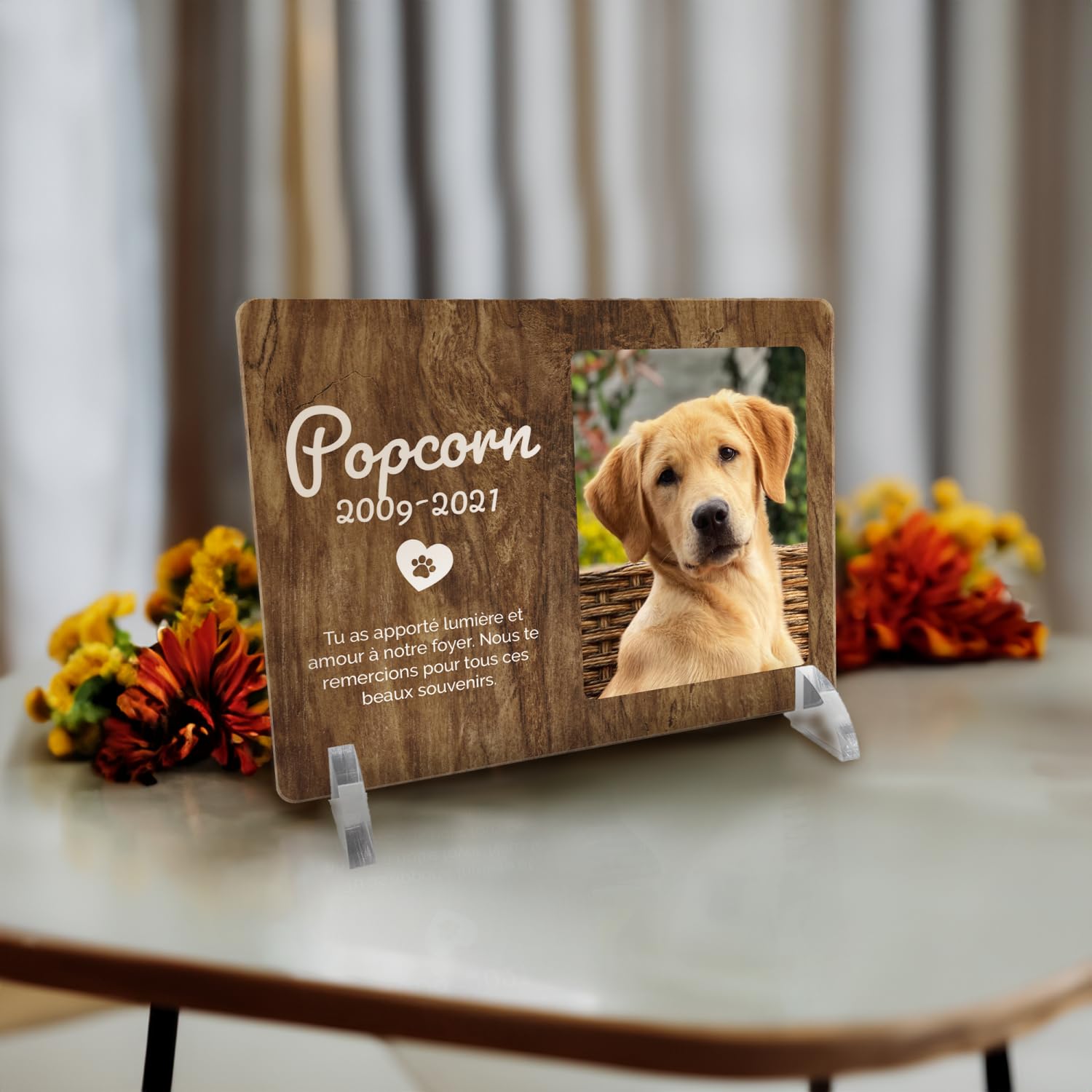 Party To Be Cadeau Commémoratif Avec Photo Personnalisé Pour Chien Chat Décédé Plaque Acrylic Avec Socle LED Lumineux Pour Animaux De Compagnie à Personnaliser (Style 02
