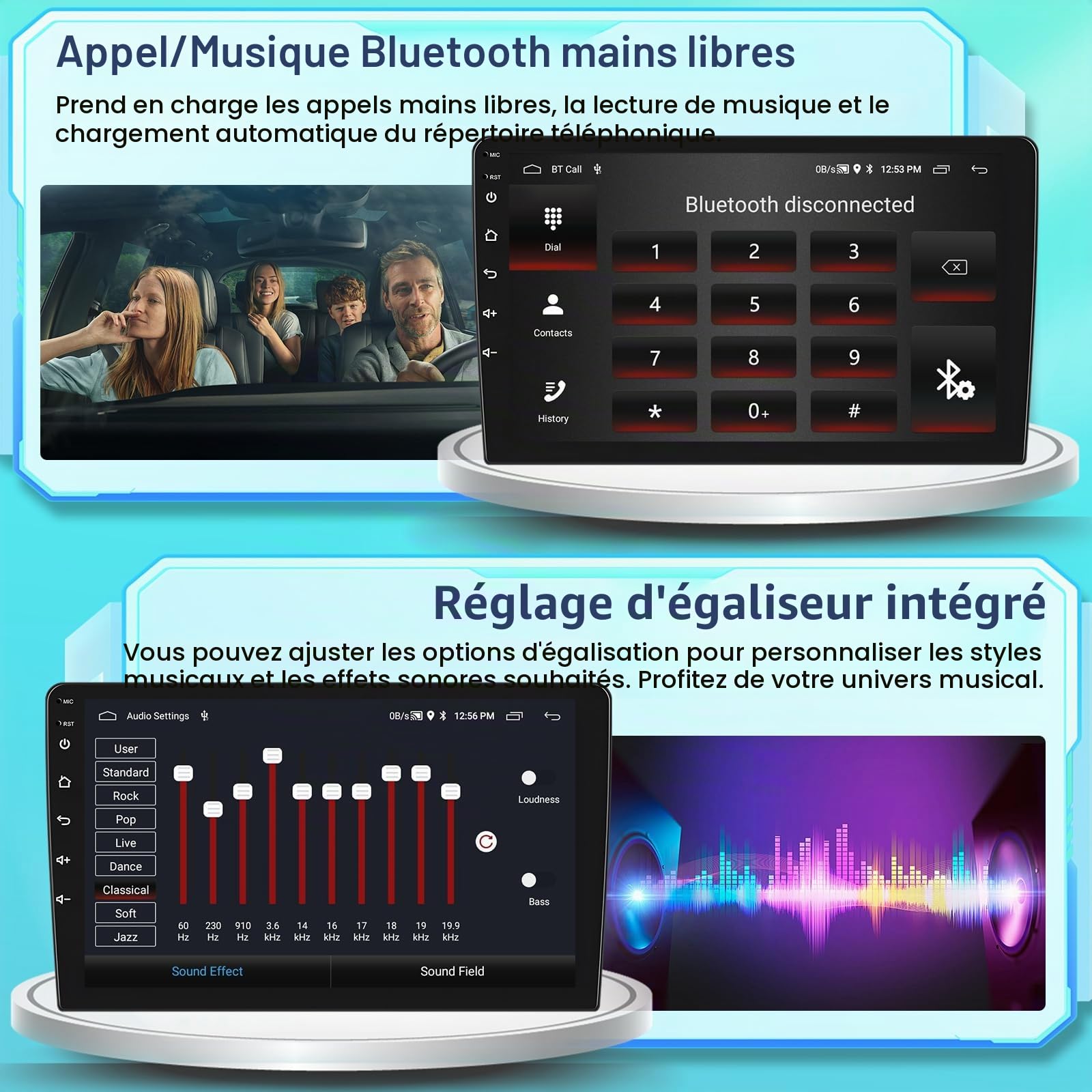 9" Écran Voiture Android Autoradio pour Toyota RAV4 2001-2006 2+64G | Android 15 Autoradio carplay/Android Auto sans fil Ecran Tactile 9" avec Bluetooth/WiFi/GPS/Caméra de Recul/FM/RDS/SWC/EQ