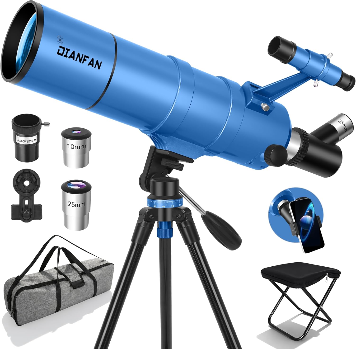 Dianfan Telescope 90mm 550mm Refractor Blue