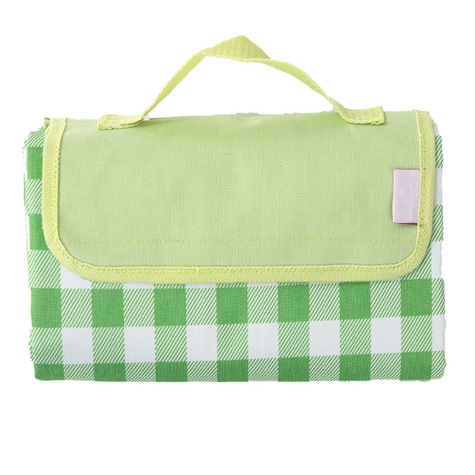 Couverture Tapis de Pique Nique, 200 x 200 cm Imperméable Pliable Nappe Picnic avec Poignée, Natte de Plage pour Camping Jardin Extérieur (Color : Green Grid)