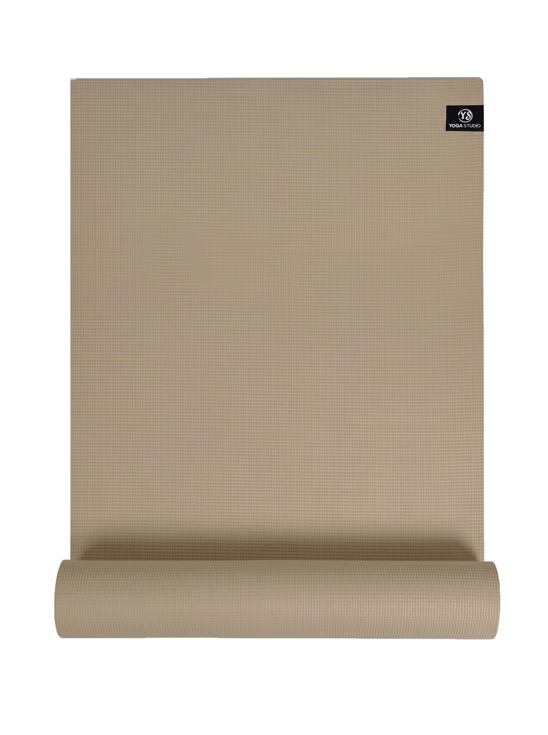 Yoga Studio Sticky Yoga Mat | Oeko-Tex Tear Proof Non-Slip | Workout Exercise Gym Fitness Yoga & Pilates Mat | 183cm x 61cm x 6mm (Cappuccino)