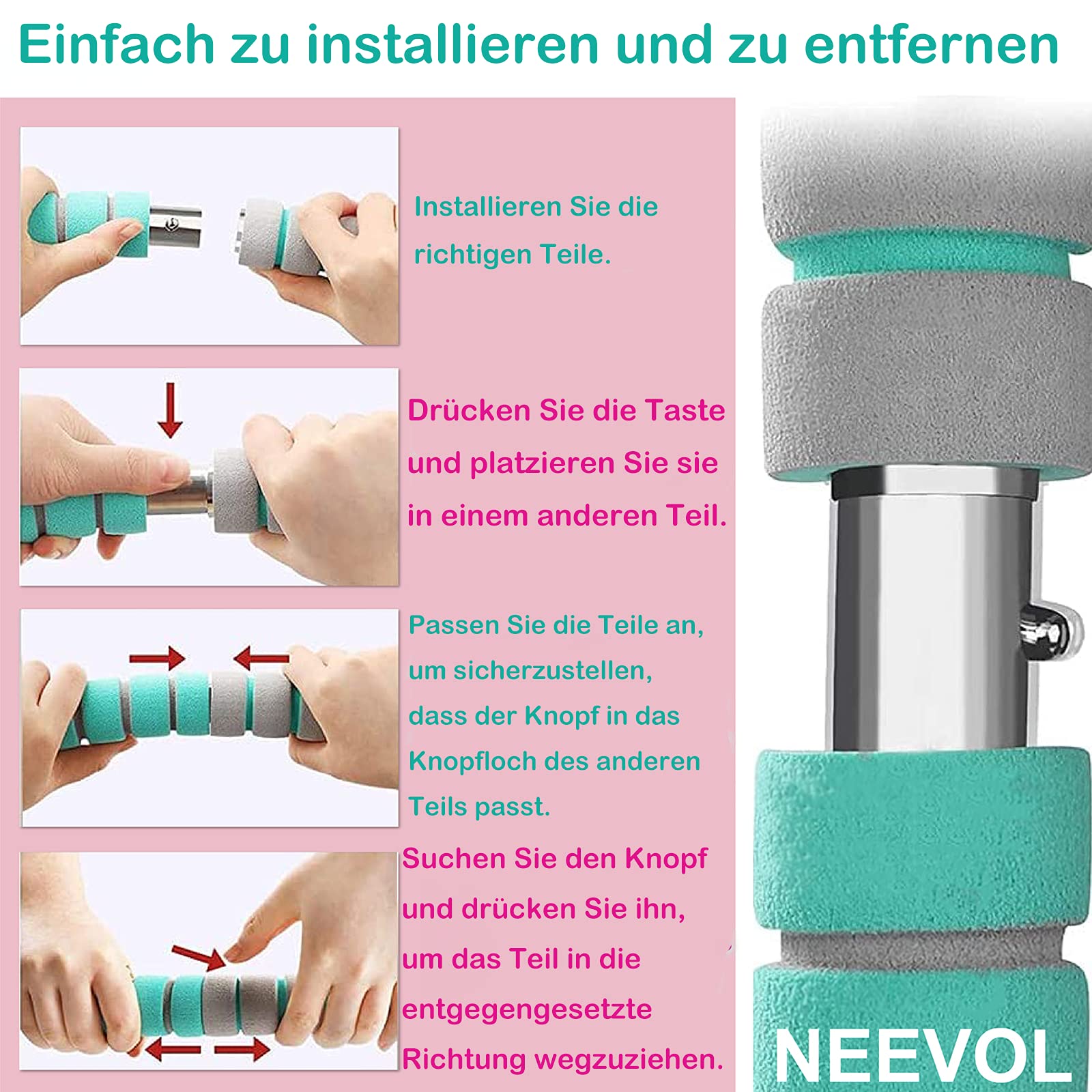 Hula Hoop Reifen für Erwachsene Fitness, verbessertes 1 kg verstellbares gewichtetes Hula-Hoop-Set für Übungen zur Gewichtsreduktion Workout Training (Grün, 8 Knoten)