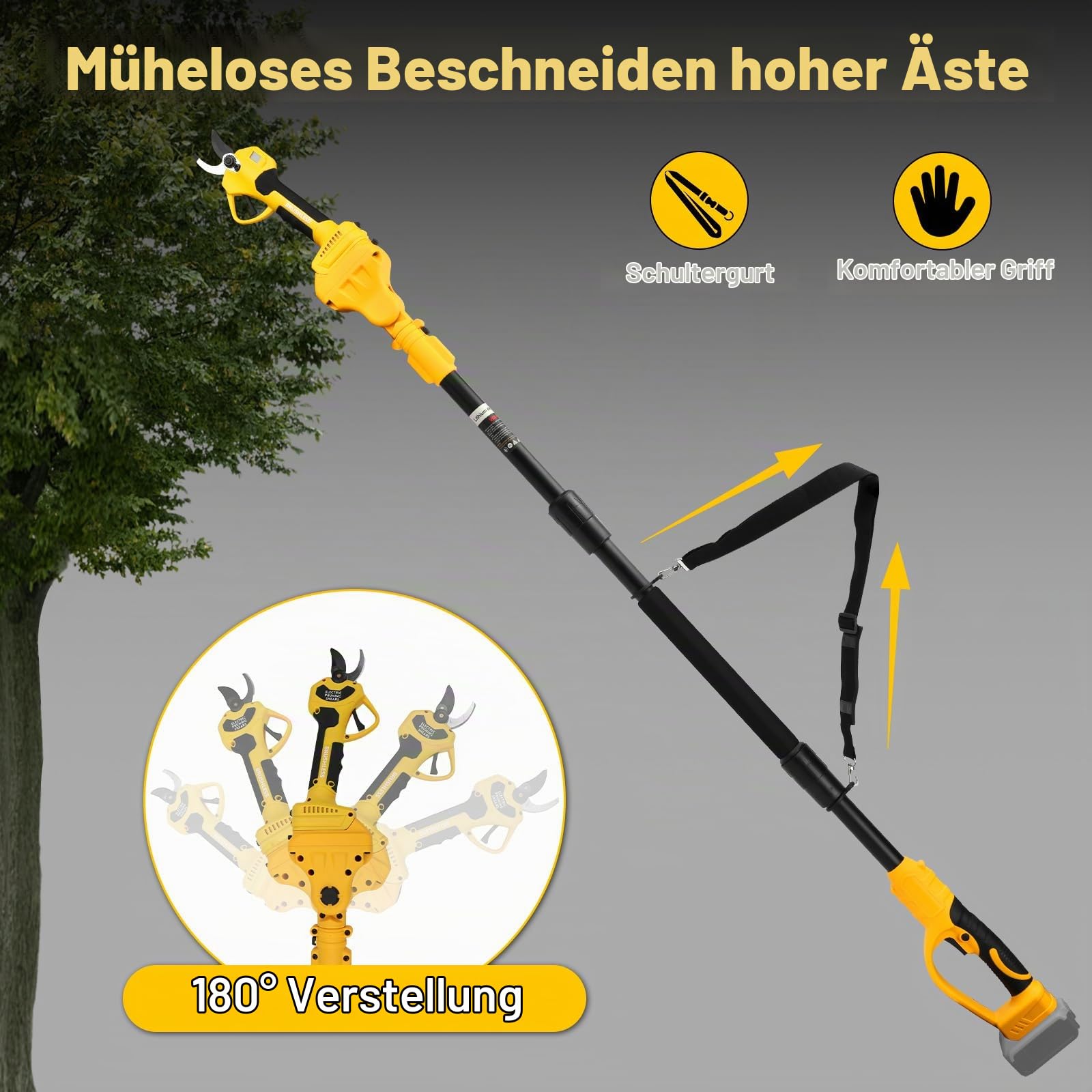 panthem 2 in 1 Akku Astschere Teleskop Kompatibel mit Dewalt 20V, ohne Akku