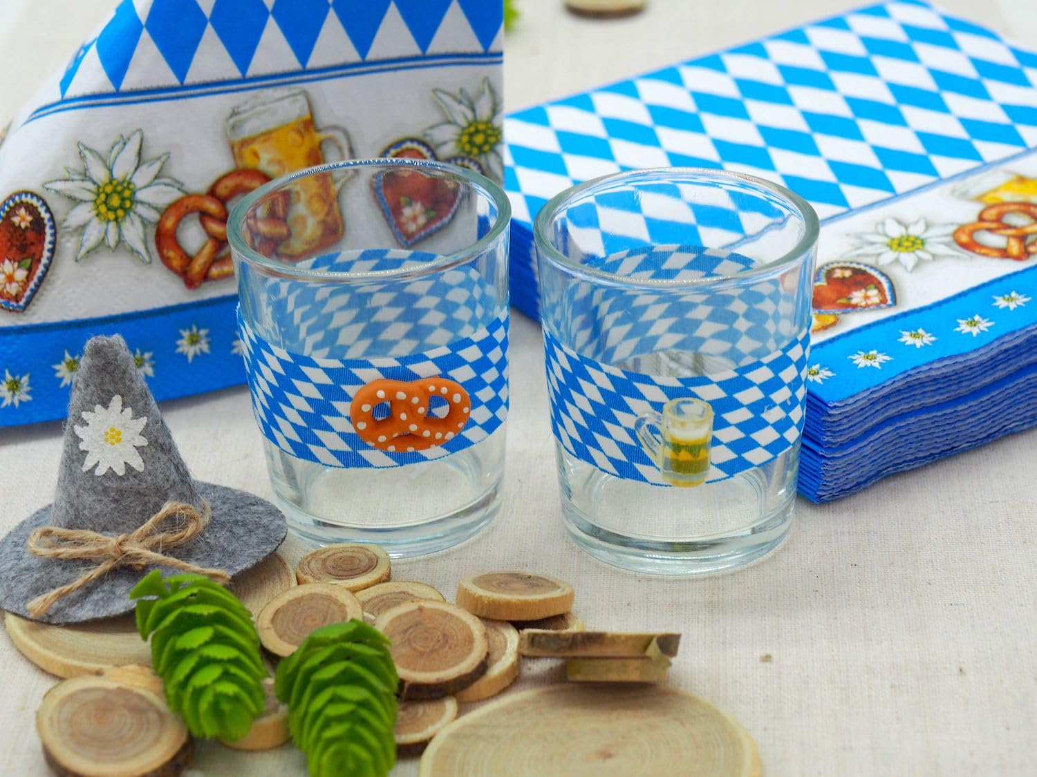 ZauberDeko Oktoberfest Tischdeko Partydeko Bayrisch Blau Landhaus Mottoparty Set