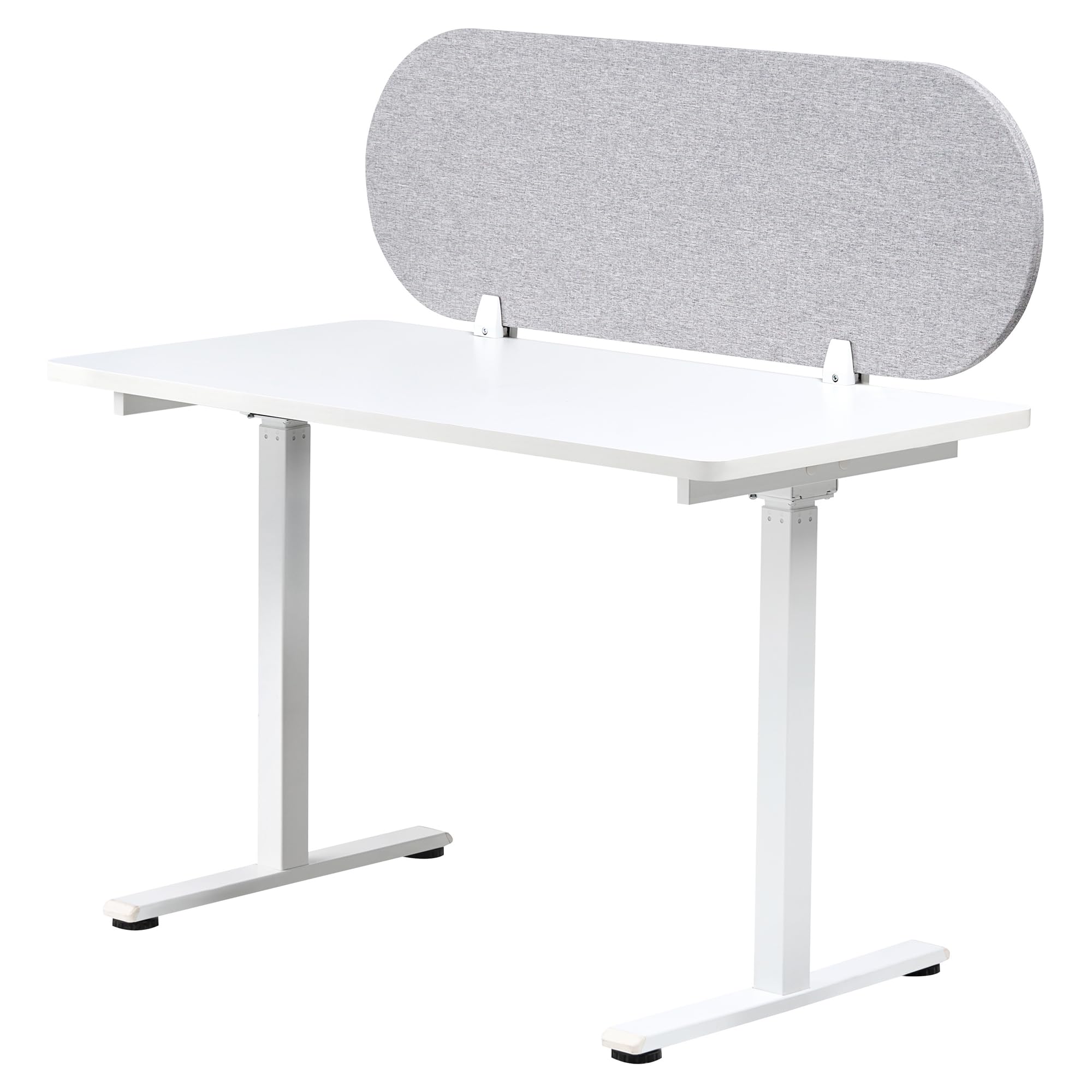 Beliani Séparateur de Bureau en Pet Acoustique Recouvert de Tissu 120 x 40 cm Gris Clair Sparky