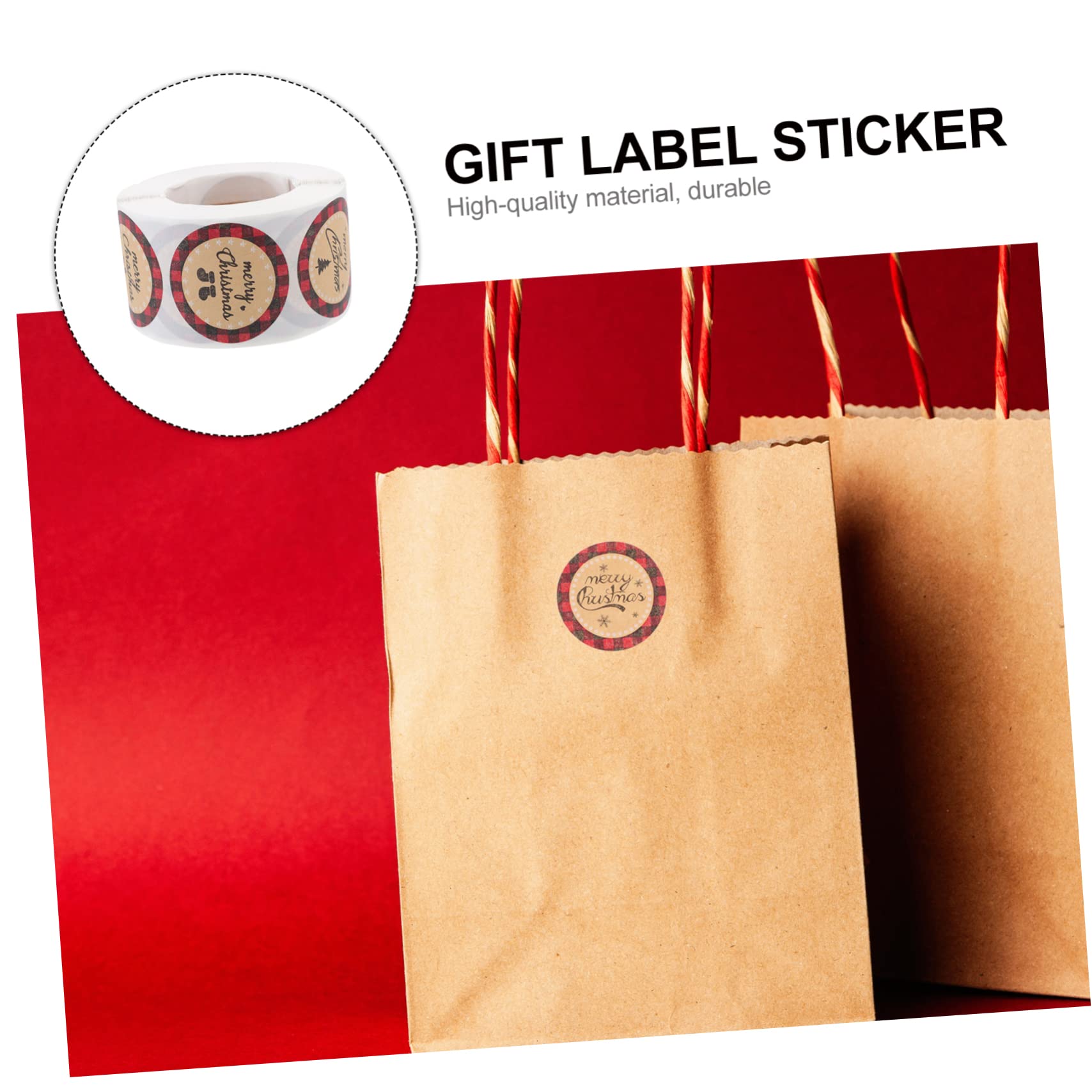 SHINEOFI 3rotoli Adesivi Per Confezioni Natalizie Etichette Carta Kraft Con Design Festivo Adesivi Per Regali e Buste Facili Da Applicare e Rimuovere Senza Residui