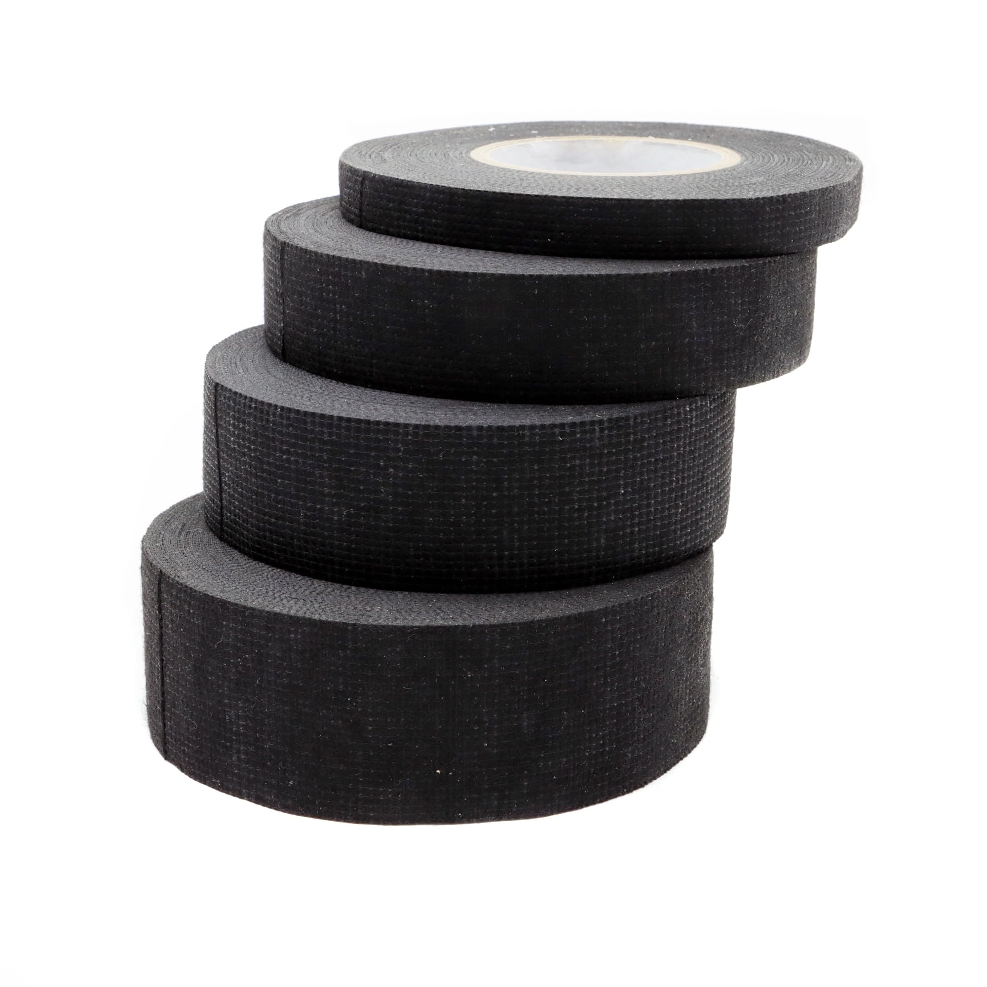 JBTOZIUY 4 Rolls Wire Loom Harness Tape, Black Chemical Fiber Cloth High Temp Wire Harness Wrapping Tape for Auto Electrical Wrap