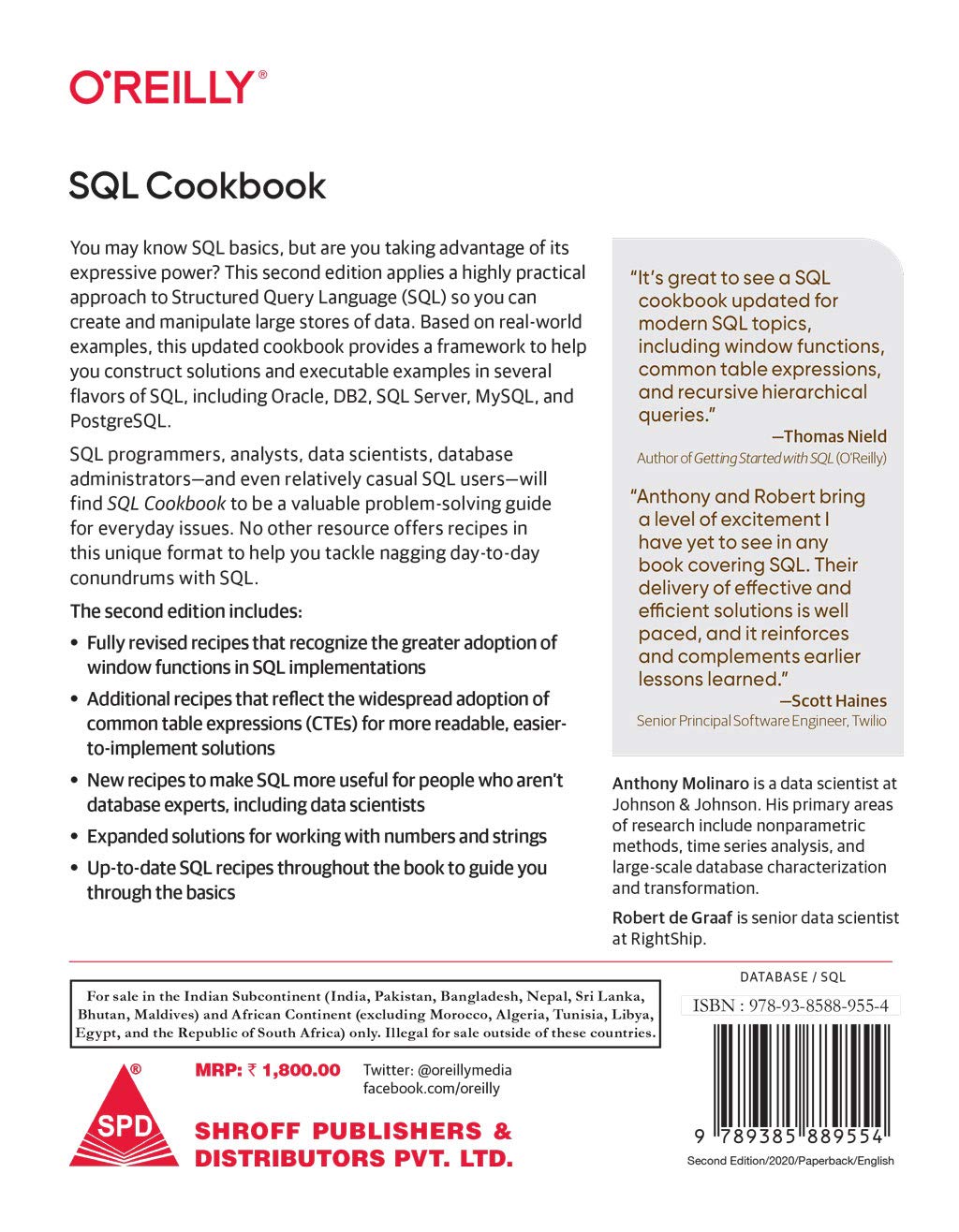 SQL Cookbook: Query Solutions and Techniques for All SQL Users, Second Edition (Grayscale Indian Edition) 1
