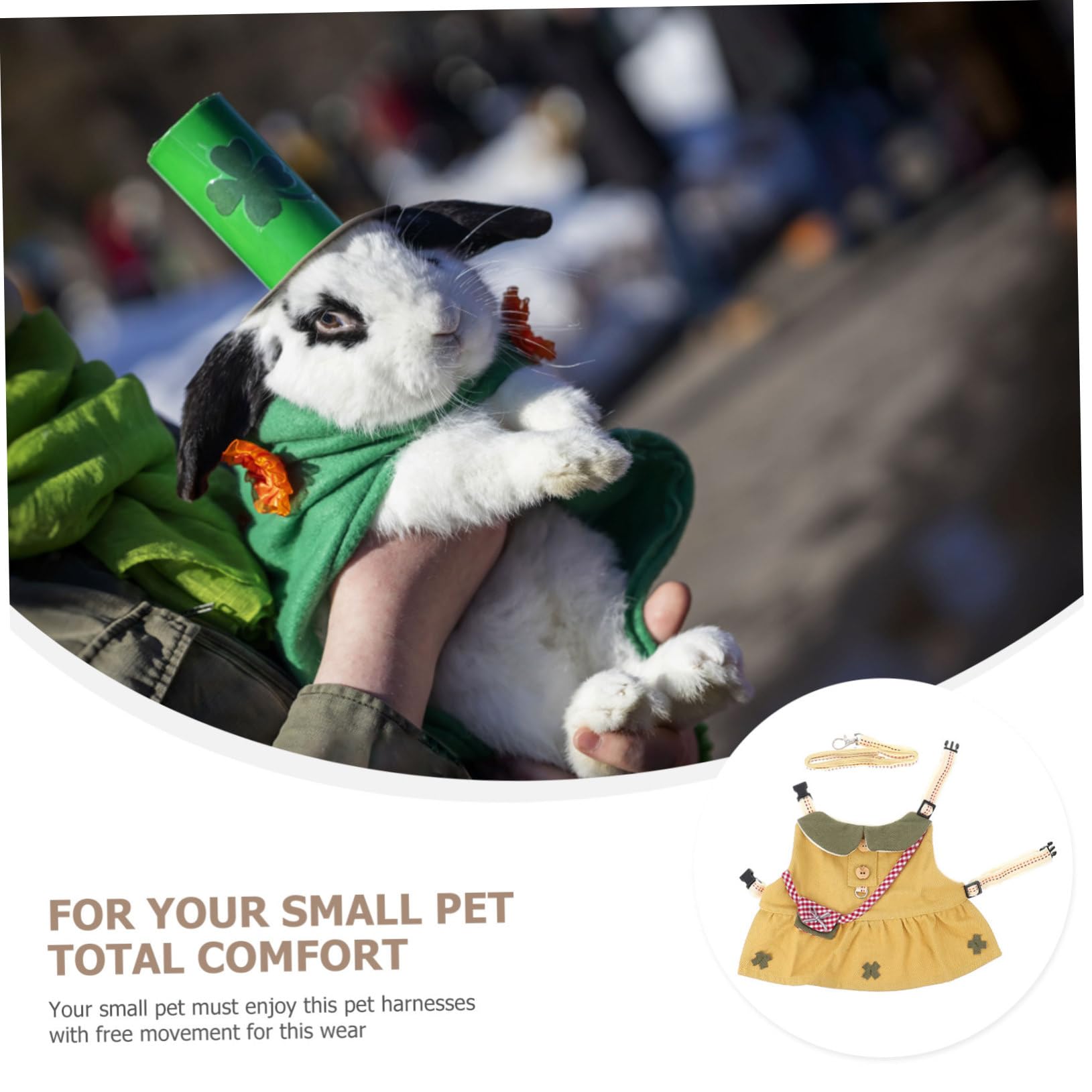 Happyyami Small Animals Adjustable Vest Leash for Outdoor Walking Breathable Pet Harness for Hamsters and Rabbits for Daily Exercise and Weekend Fun