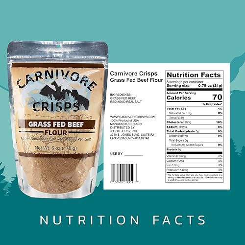 Miniatura 8 de Carnivore Crisps Harina de pollo, harina de pechuga de pollo prémium para cocinar y condimentar, rica en proteínas, apta para dieta paleo y keto, 6