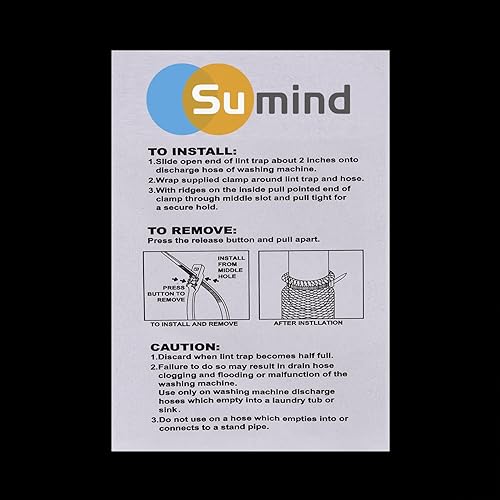 Miniatura 5 de Sumind Paquete de 30 trampas de nailon para lavadora, malla de malla, atrapador de pelusas con 30 bridas para cables