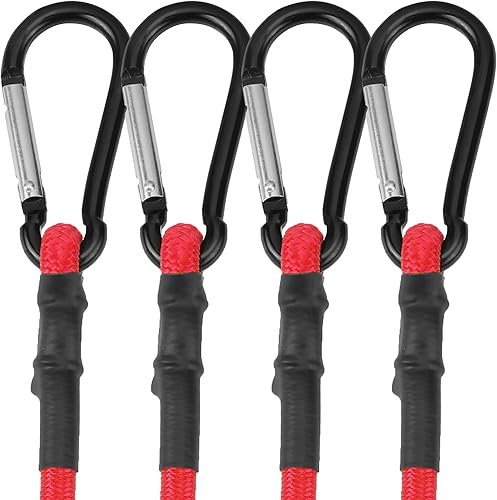 Miniatura 11 de WORKPRO Cuerdas elásticas de 24 pulgadas con ganchos, paquete de 4 correas elásticas de goma superior resistente, cuerda elástica fuerte para tienda