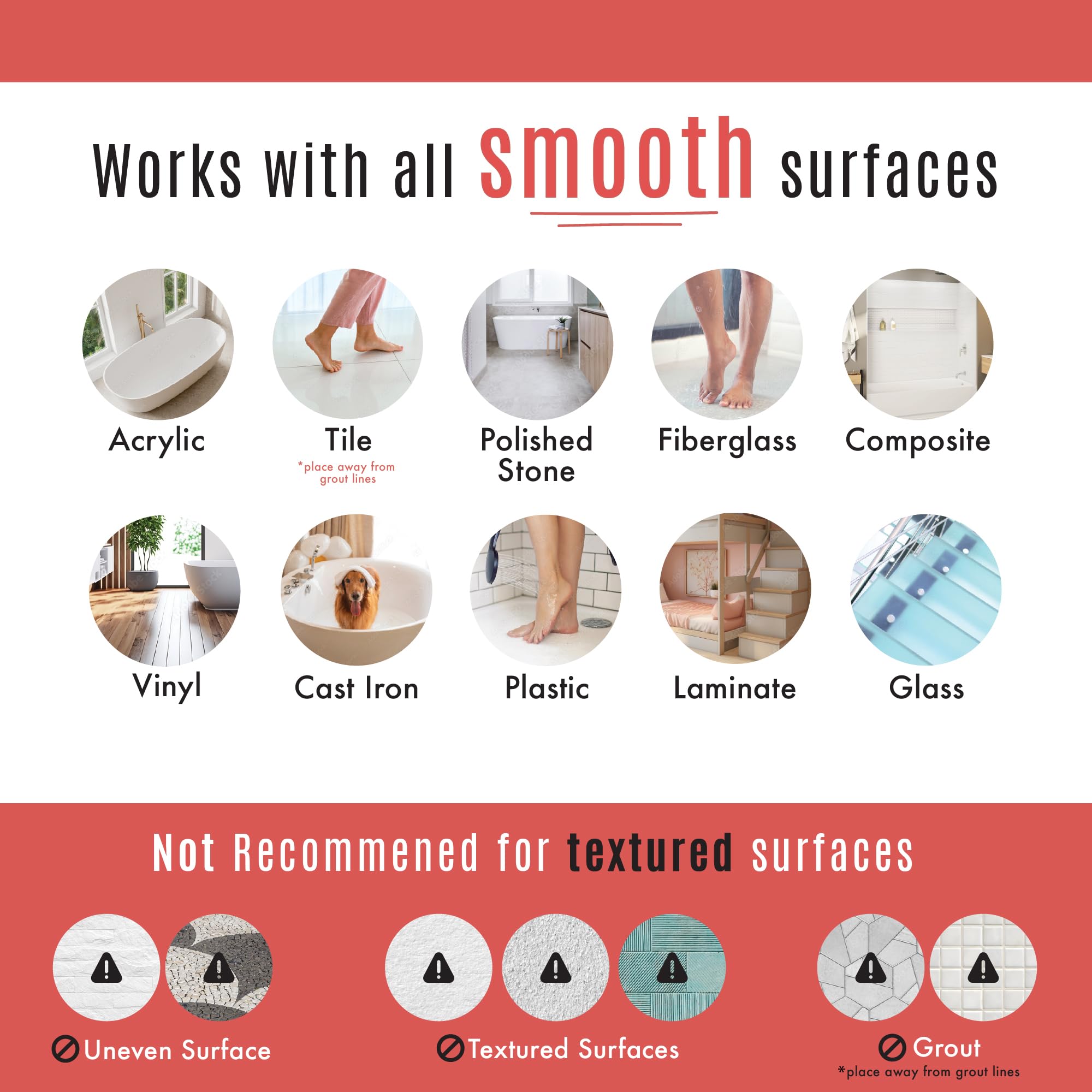 Pegatinas antideslizantes para ducha, calcomanías antideslizantes para bañera para mayor seguridad, calcomanías antideslizantes para suelo de ducha con rascador para bañera, ducha, escaleras, barcos