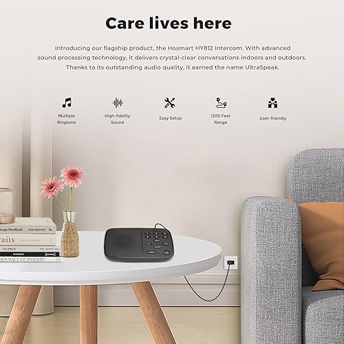 Miniatura 2 de Hosmart UltraSpeak Pro Intercomunicadores inalámbricos para el hogar, intercomunicador bidireccional en tiempo real, sistema de intercomunicación