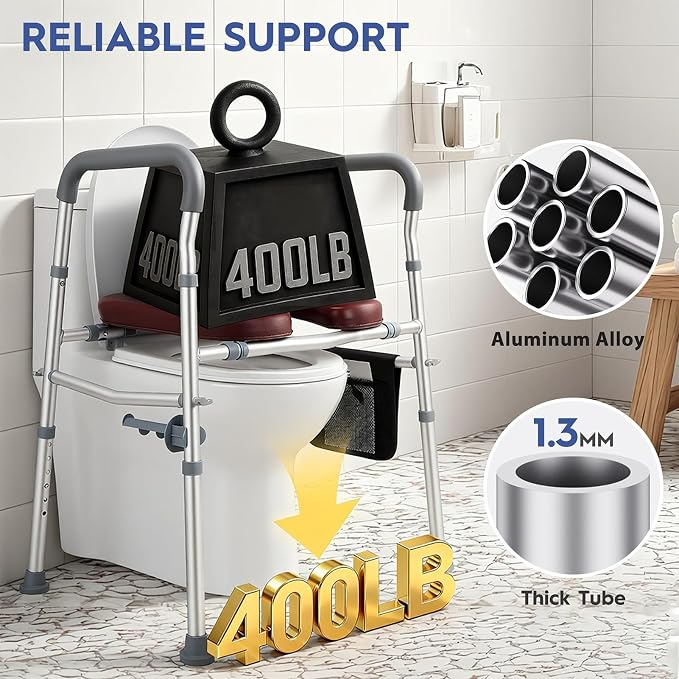 Asiento Elevado para Inodoro con Manijas para Adultos Mayores miniatura 4