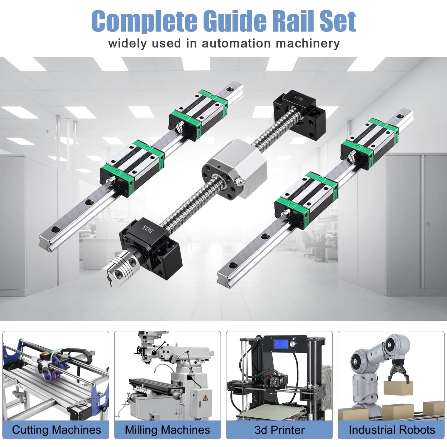 Set Guide Lineari Per CNC - Include Binari HGR20 1500 Mm, Blocchi, Vite A Sfera SFU1605 E Accessori | Per Macchine Utensili - Foto 4