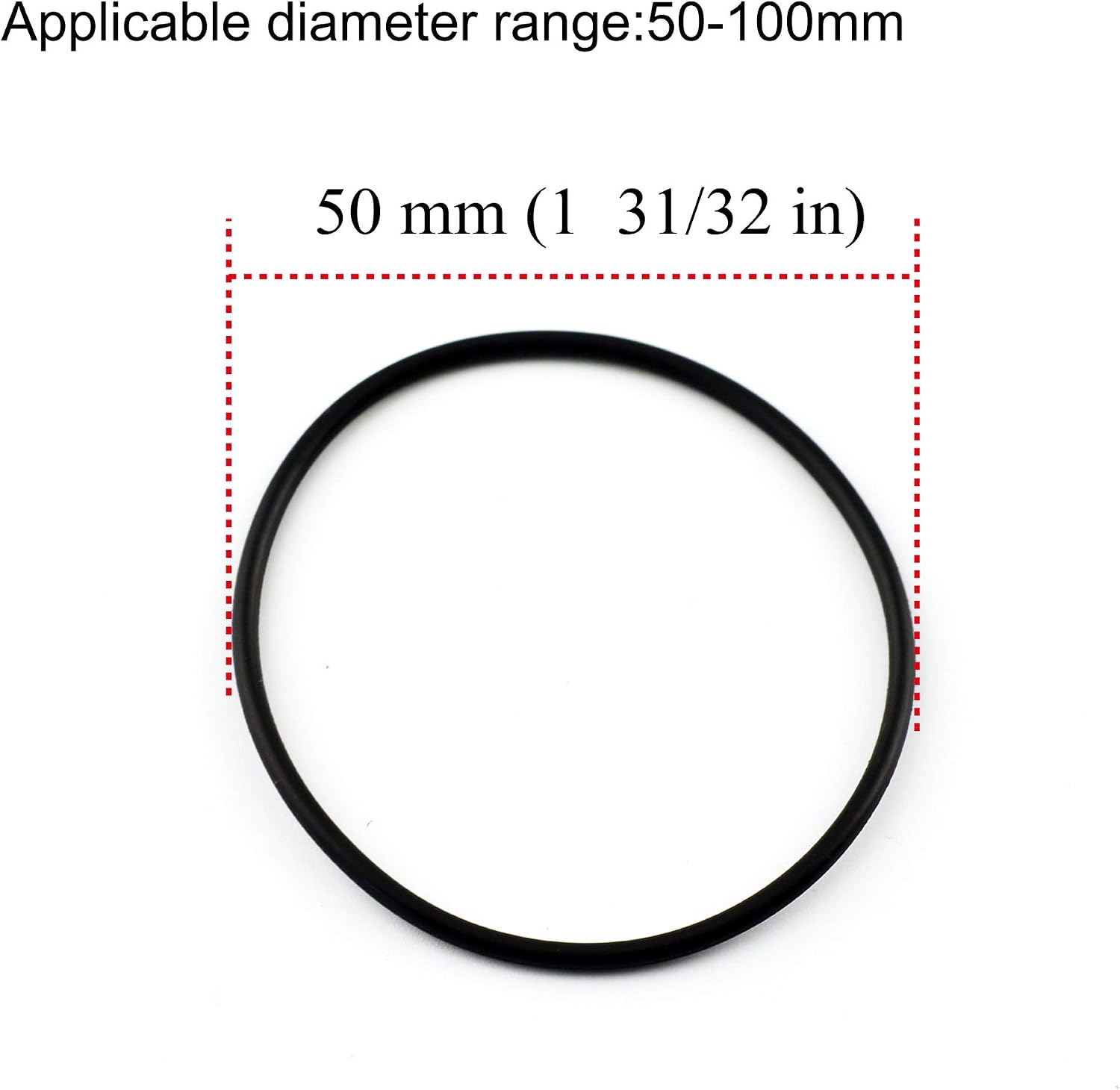 RTRHINOTUNING 50mm(1.97in) Black Wheel Center Cap Rubber O-Rings Set of 4 for Caps with 50-100mm Clip to Clip Diameter