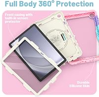 SEYMAC Samsung Galaxy Tab A9 Plus 11" (2023) Védőtok - 360° Forgatható Állvány, Kézpánt, Vállpánt, Tolltartó, Beépített Képernyővédővel - Te 2