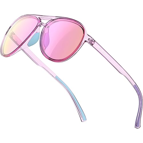 Lasiyanor Lightweight TAC Polarized Tinted Classic Vintage Retro 70s Sunglasses, TR-90 Frame for Women Men, UV 400 Protection
