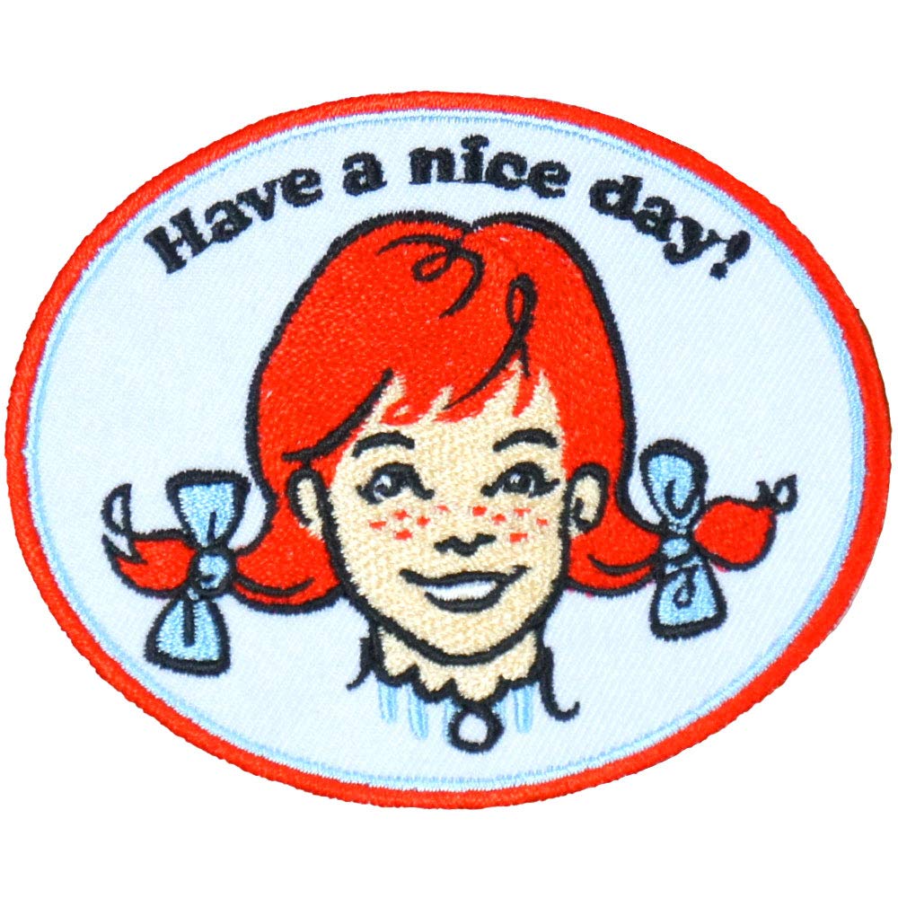 Amazon.co.jp: 刺繍アイロンワッペン【赤毛の女の子/have a nice