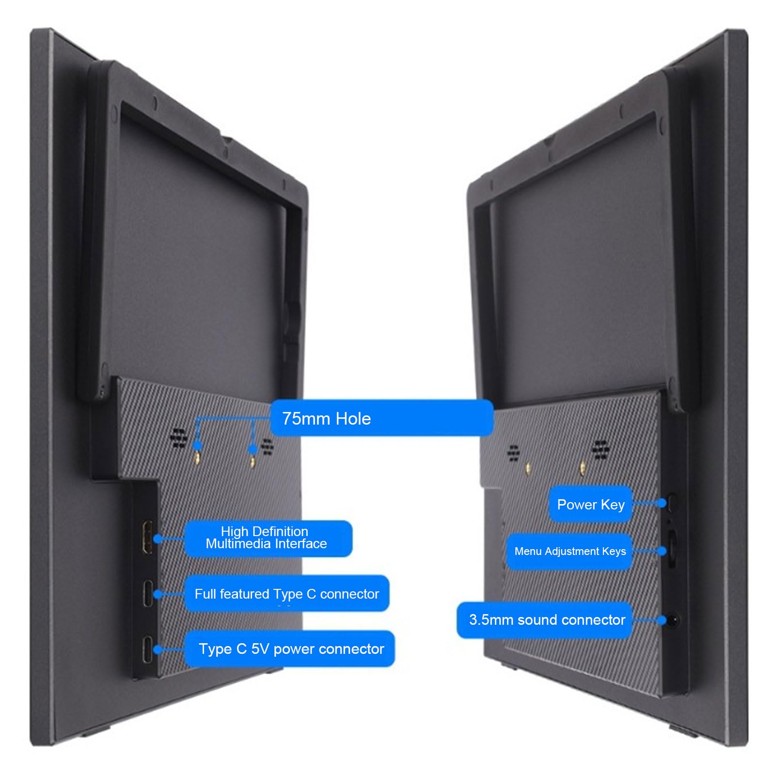 Bewinner Przenośny Monitor 14 -calowy, Ultra Slim 1920x1200 HDR Ekran, USB C Plug & Play, Zewnętrzny Drugi Komputerowy Wyświetlacz na Laptop PC Telefon
