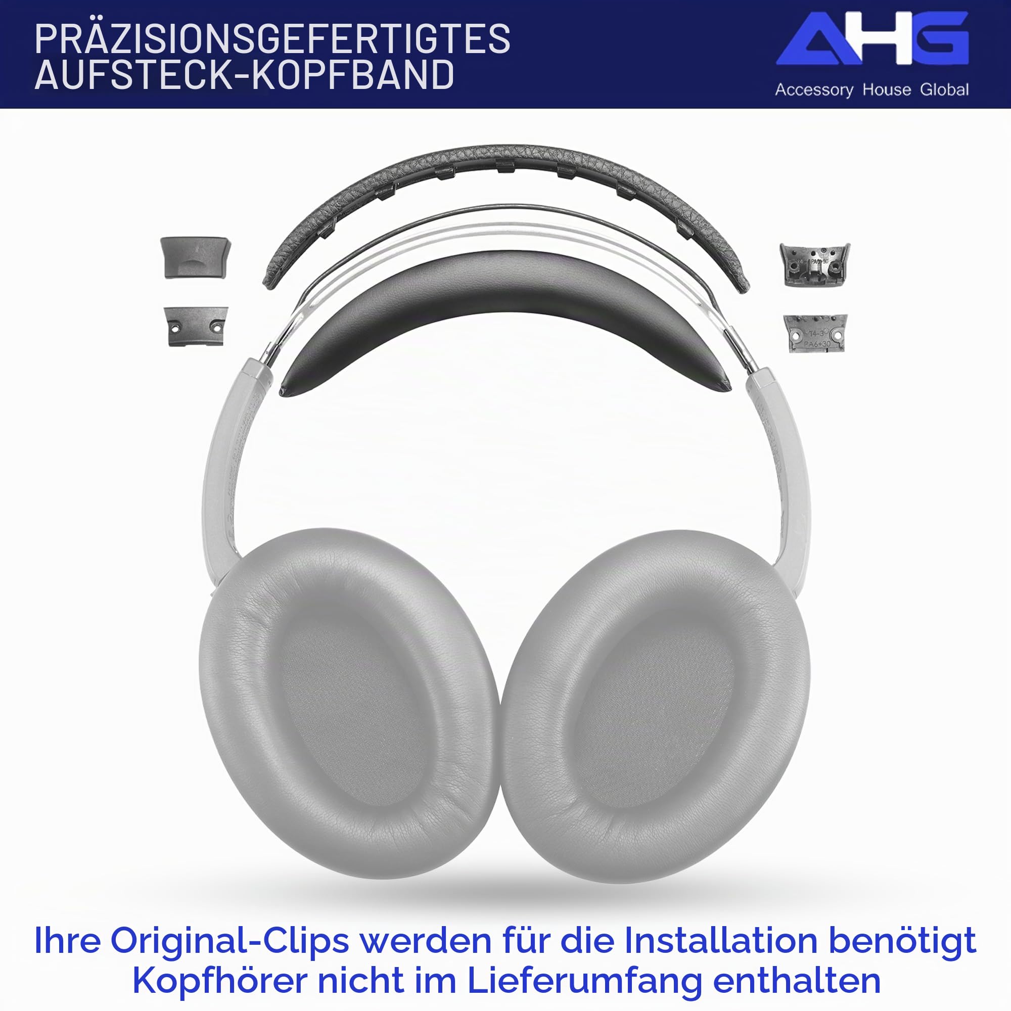 Ersatz-Ohrpolster und Ersatz Kopfbandkissen für Bose Quiet Comfort 2 (QC2) und Quiet Comfort 15(QC15) Kopfhörer (QC2 und QC15, Schwartz)
