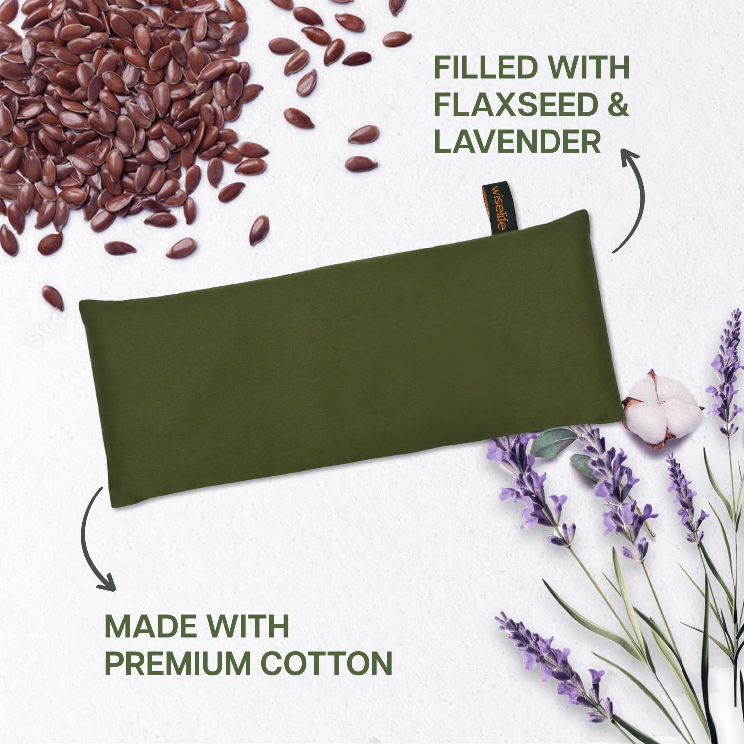 Wiselife Eye Pillow for Relaxation, 100% Cotton Linen, Small,Perfect for Sleeping, Yoga, Meditation | Gifts for Women, Birthday, Teachers | Natural Beige 1