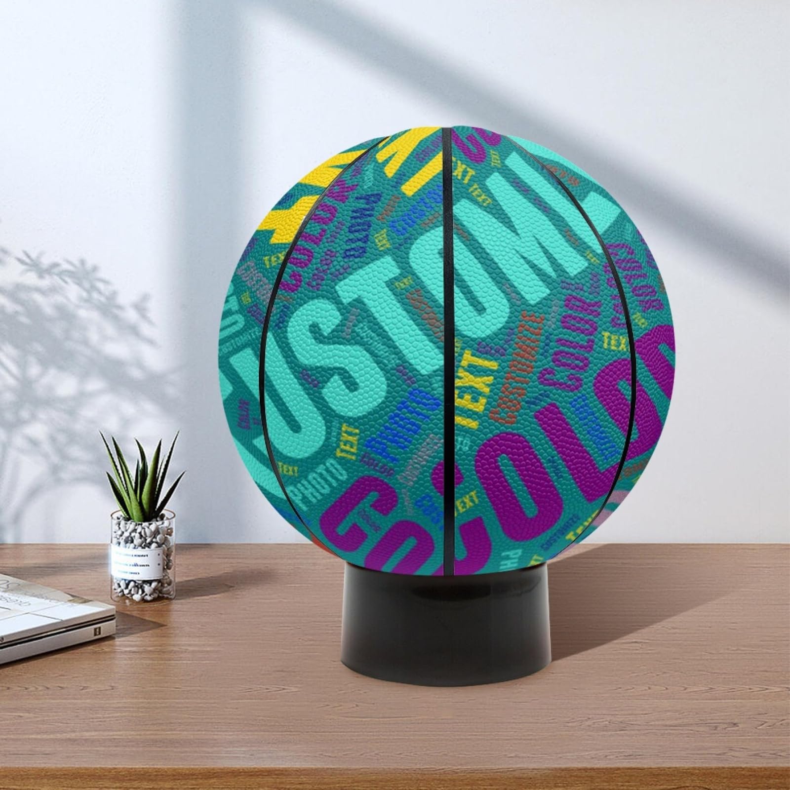 Ballon de Basket Personnalisable, Basket Personnalisable avec Votre nom Dessus, Taille 5 (27,5")/7(29,5"), Cadeaux Personnalisés, avec prénom et Texte Gravé Ballon de Basket