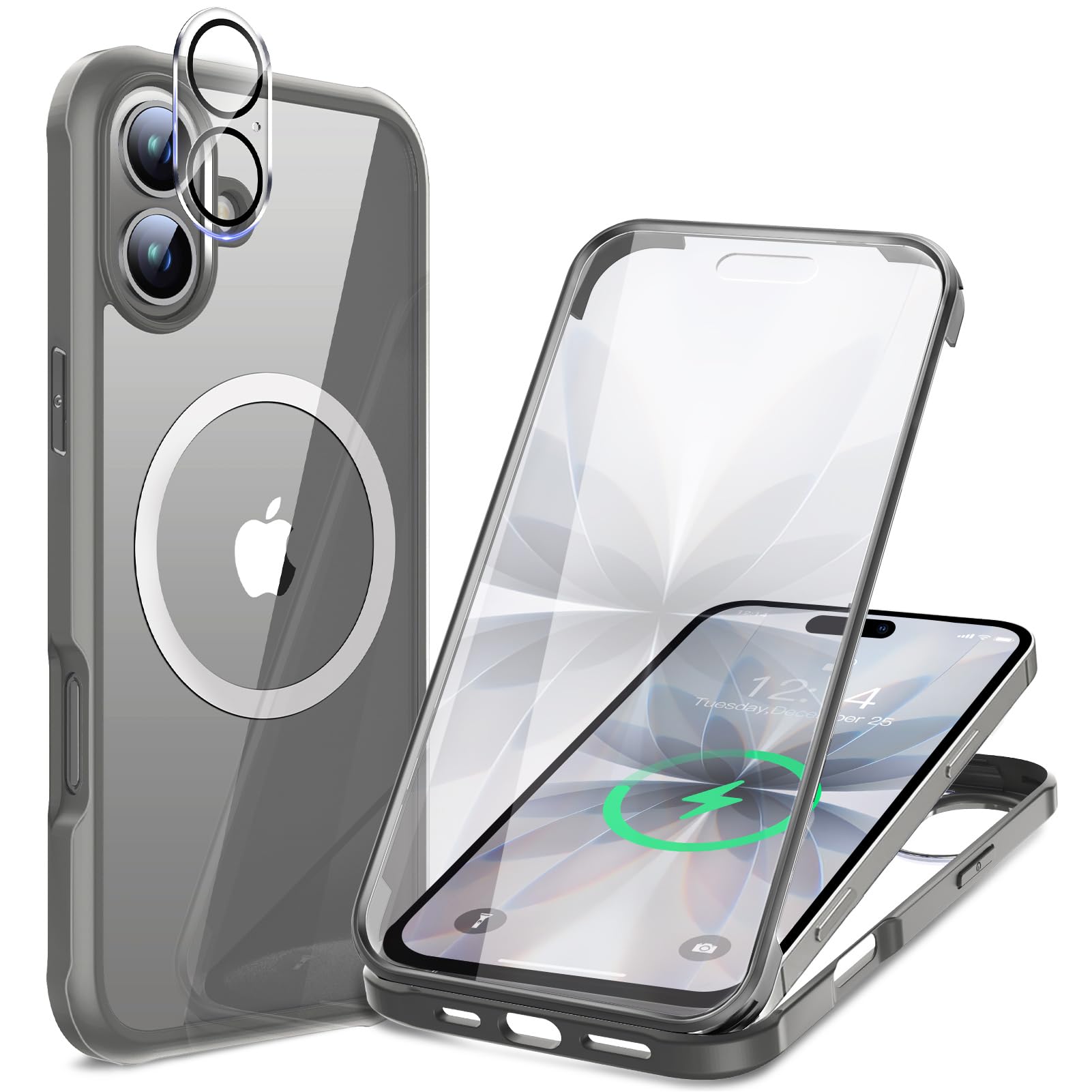 Amazon | 【両面強化ガラス・驚異的な耐衝撃性】HAUTRKBG iPhone 17 用