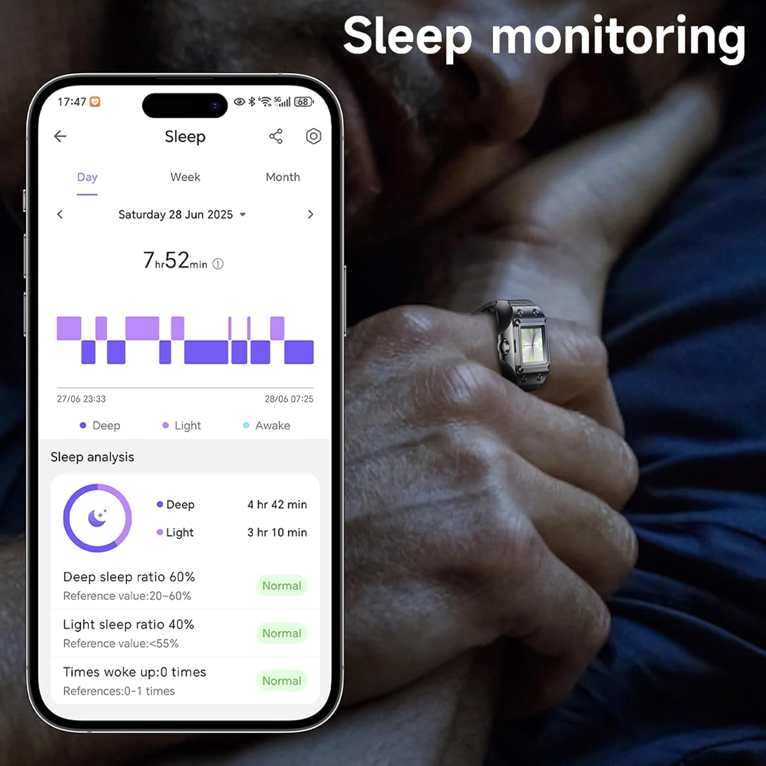 Smart Watch Ring Clock Ring for Women Men Quartz Analog Finger Watch with Heart Rate Monitor Sleep Track Sport Receord with Adjustable Band