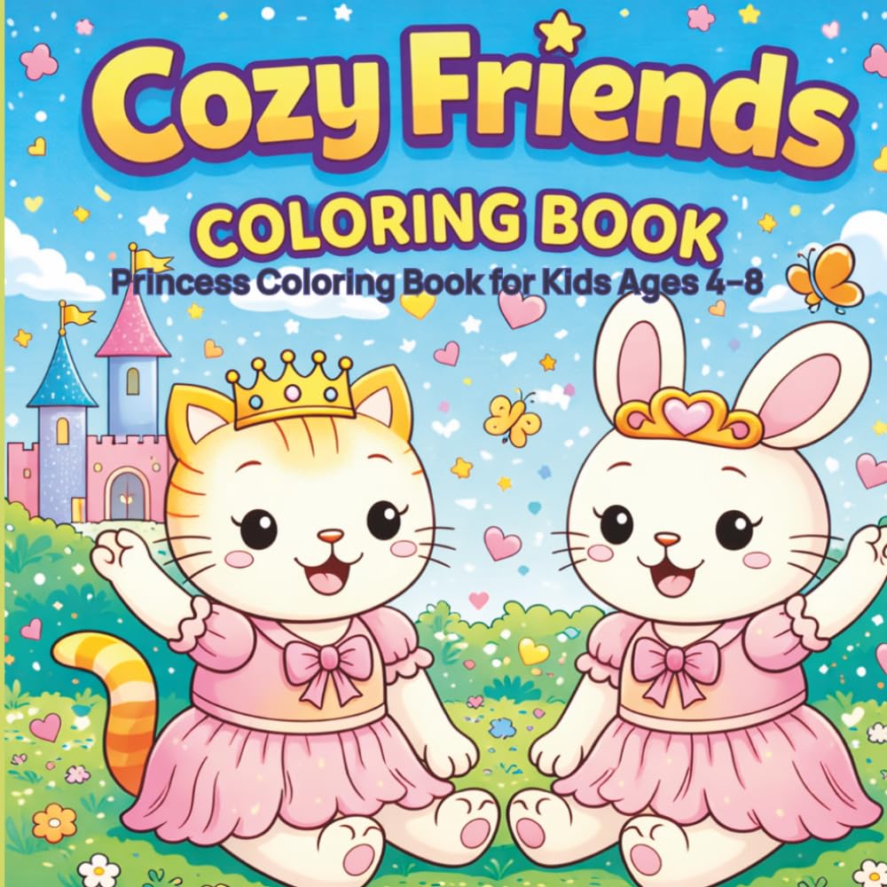 Cozy Friends Coloring Book: Princess Adventures Cute & Easy Princess Coloring Book for Kids Ages 4–8 | Adorable Animal Friends, Unicorns, Castles & Magical Scenes (The Cozy Friends Coloring Series)