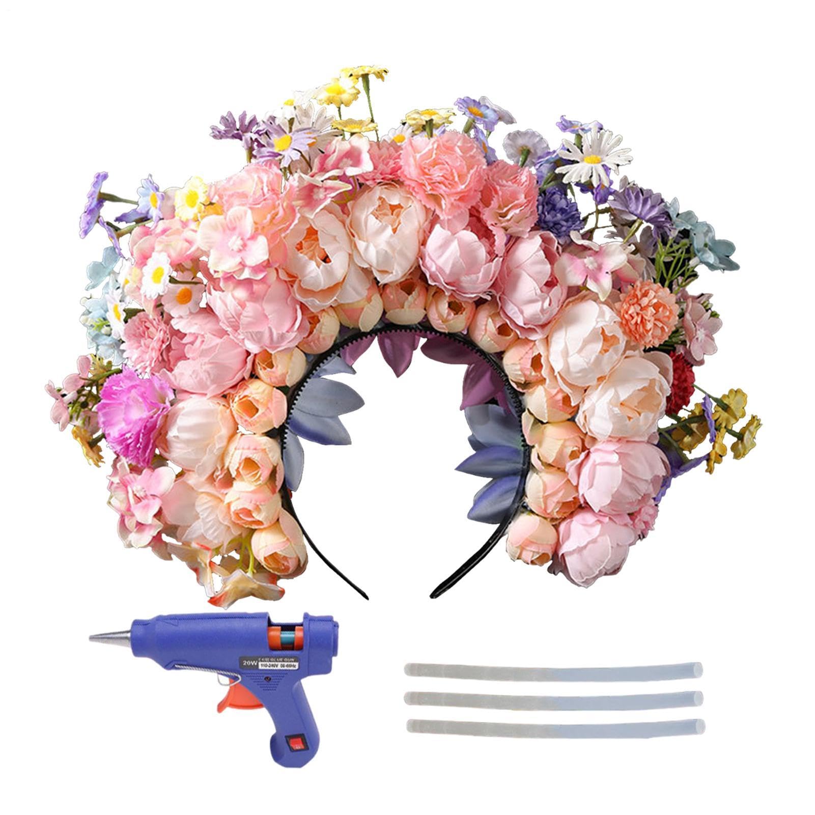Blumenhaar Reif, Blumenstirnband Kopfbedeckung von Blumenkronen | Festival Kopfbedeckung, Mode Hochzeitskopfschmuck, Kostüm Kopfstück für erwachsene Damen