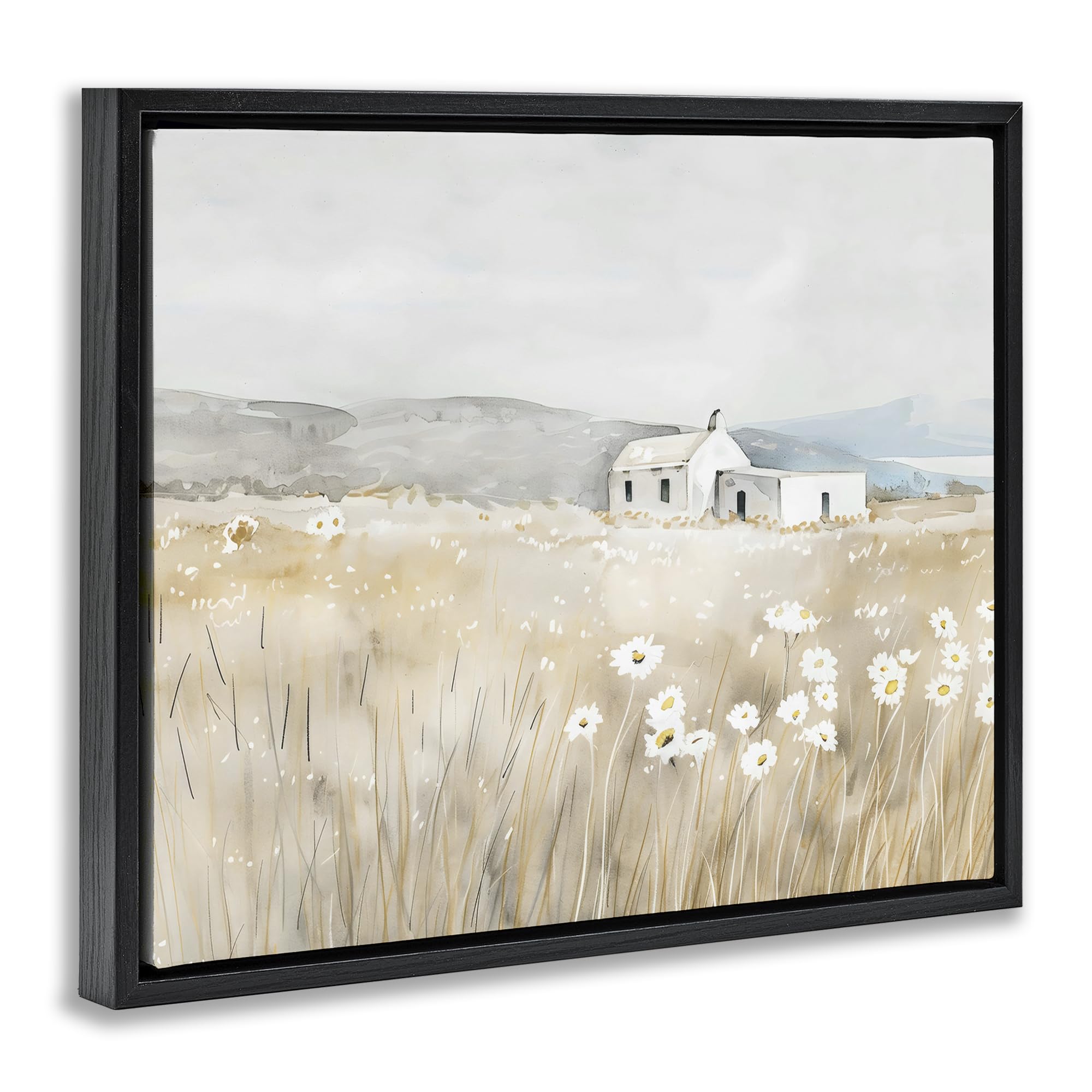 Paisaje rústico de margarita prado, lienzo de 61 x 76 cm en marco flotante