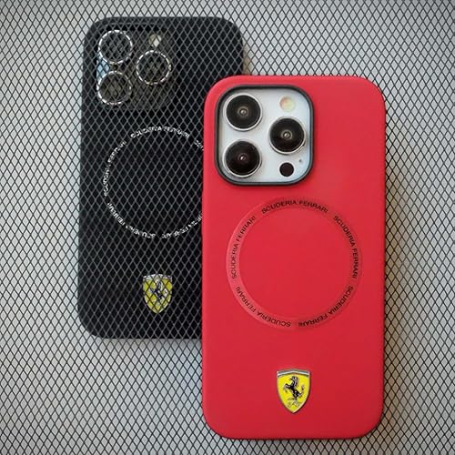 Miniatura 7 de CG MOBILE Ferrari - Funda para teléfono compatible con Magsafe y iPhone 15 Pro Max en anillo impreso rojo Scuderia Ferrari, silicona suave, funda