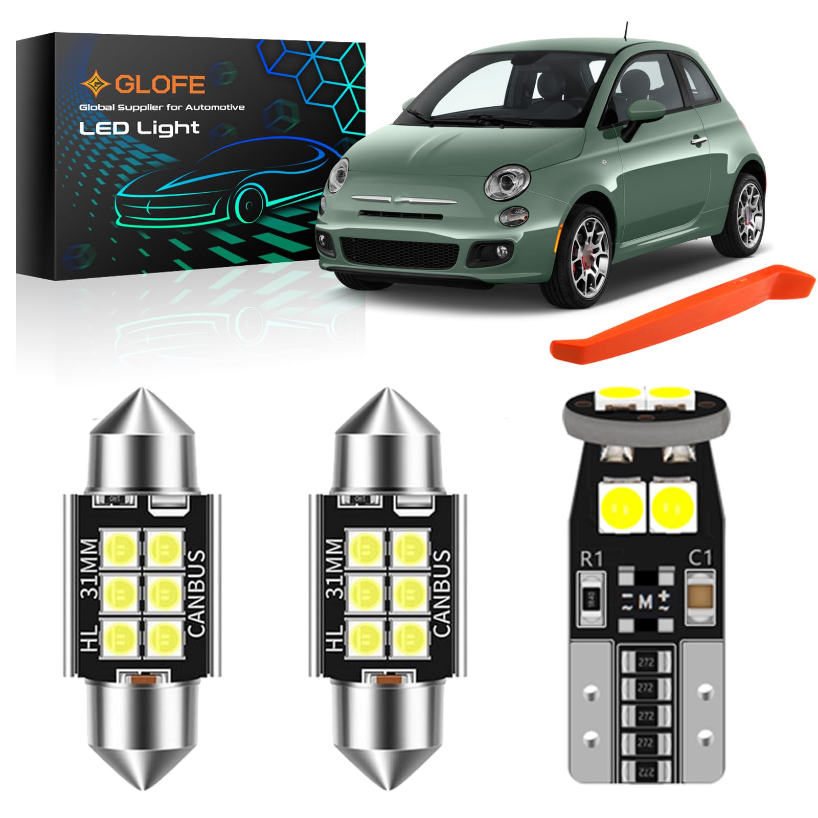 Amazon.com: GLOFE 6000K Bright White 3030SMD 168 T10 Interior LED