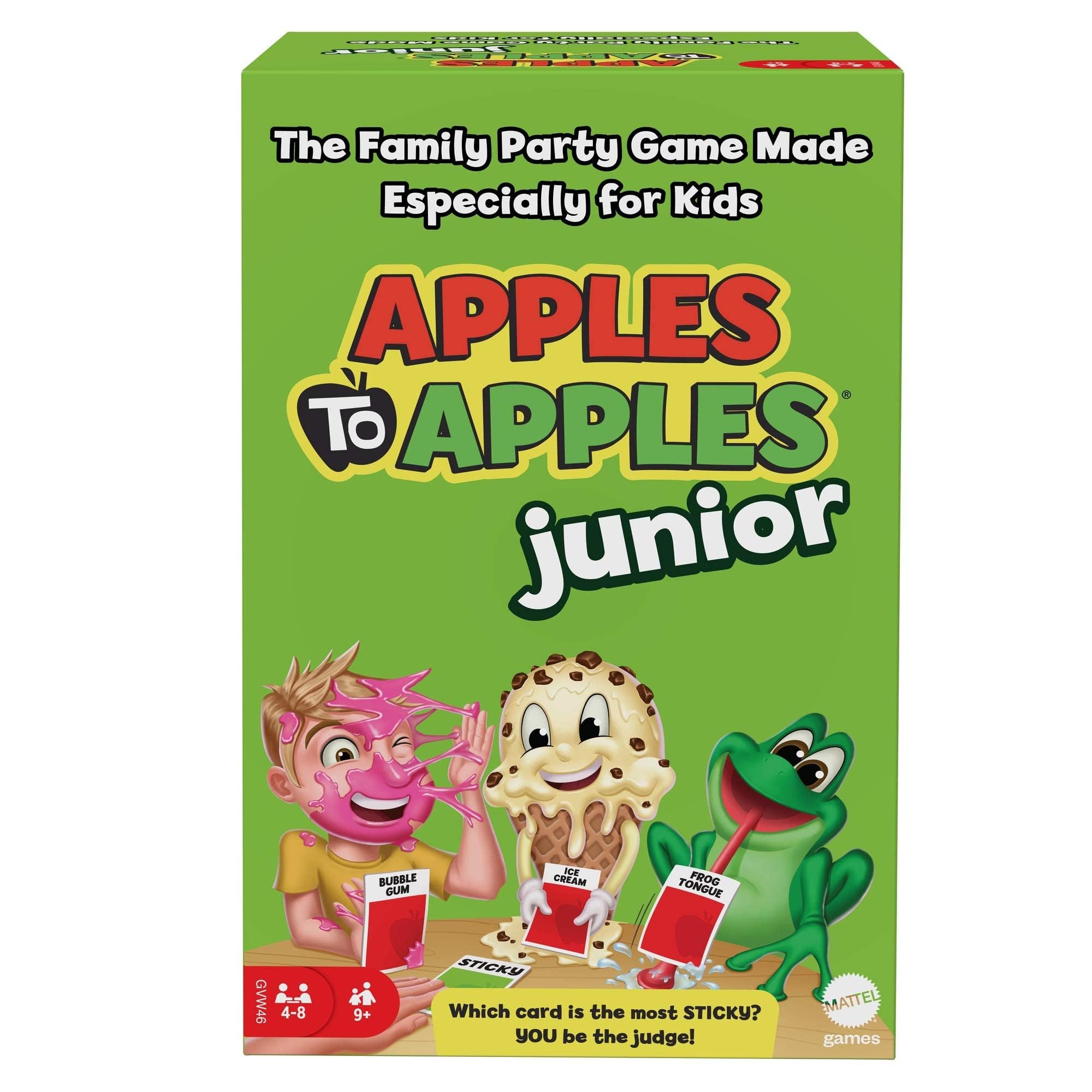 Mattel Games Apples to Apples Junior, The of Crazy Comparisons, Board with 504 Cards, Family Party Especially for Kids, Gift for Kid, Teen & Family Night Ages 9 Years & Older