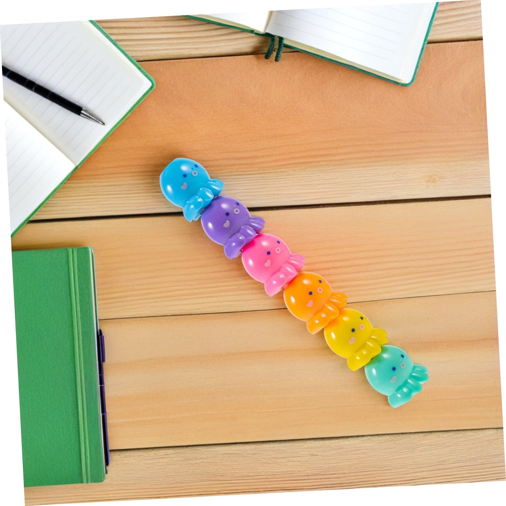 2 Set Evidenziatore a polpo evidenziatori impilabili materiale scolastico per scrivere penne scrittura fluorescenti cancelleria per studenti fluorescente plastica