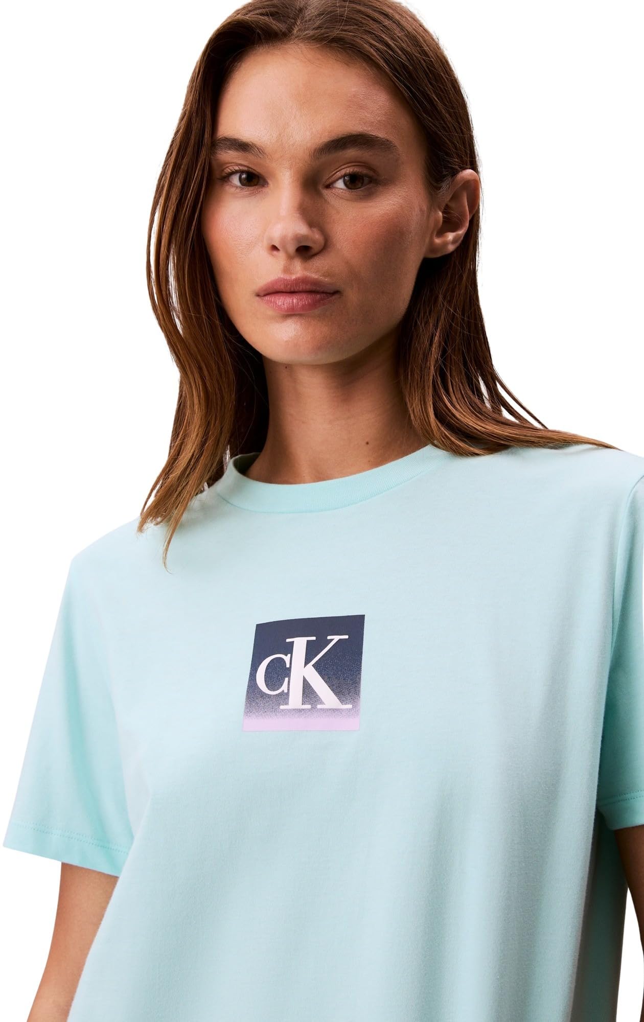 Calvin Klein Donna T-Shirt Maniche Corte Classic Boxed Monogram con Logo