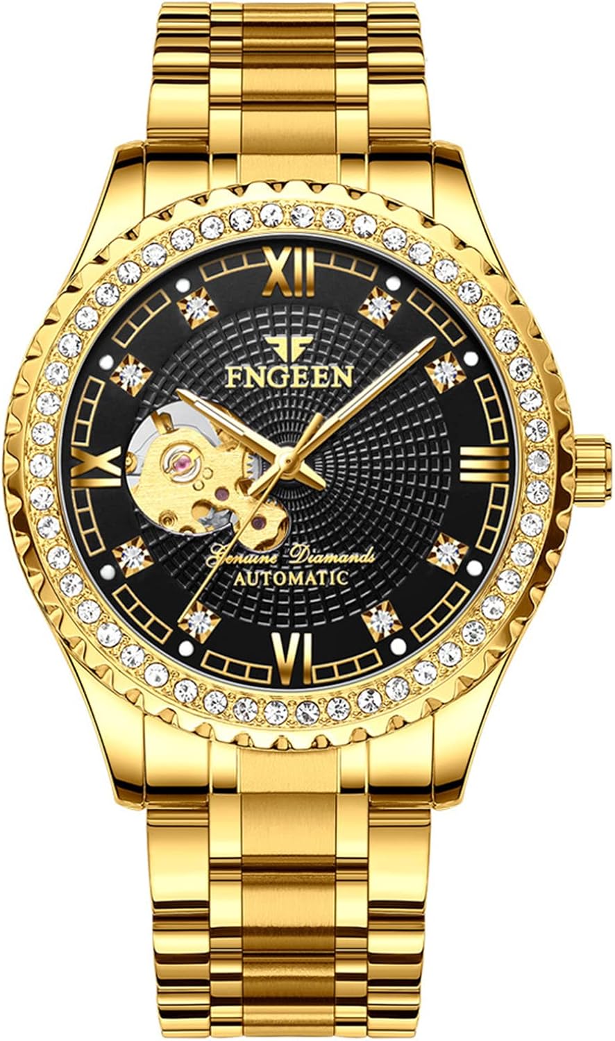 Automatische mechanische Herren-Armbanduhr, wasserdicht, Edelstahl, Luxus-Business-Armbanduhr für He… Automatische mechanische Herren-Armbanduhr, wasserdicht, Edelstahl, Luxus-Business-Armbanduhr für He…