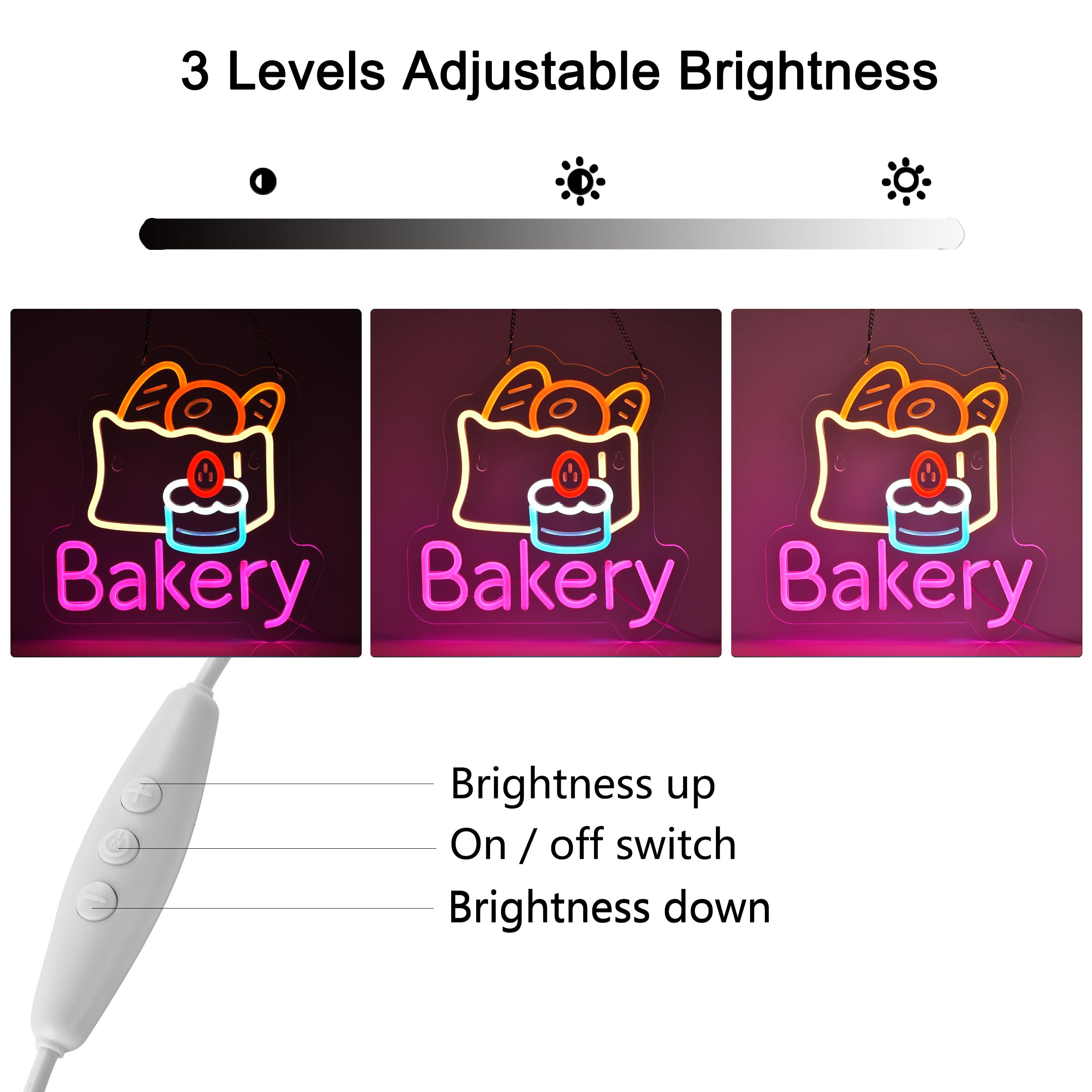 Amazon | JOMOBUTY ネオンサイン Bakery ベーカリー 多階段調光可 LED