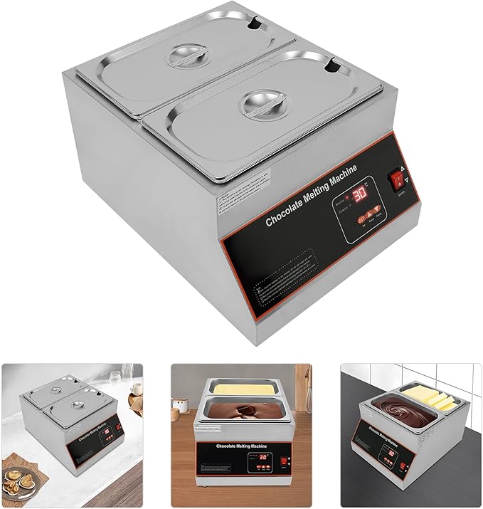 Máquina para Fundir Chocolate 2 Tanques 26.46lbs 500W Acero Inoxidable miniatura 8