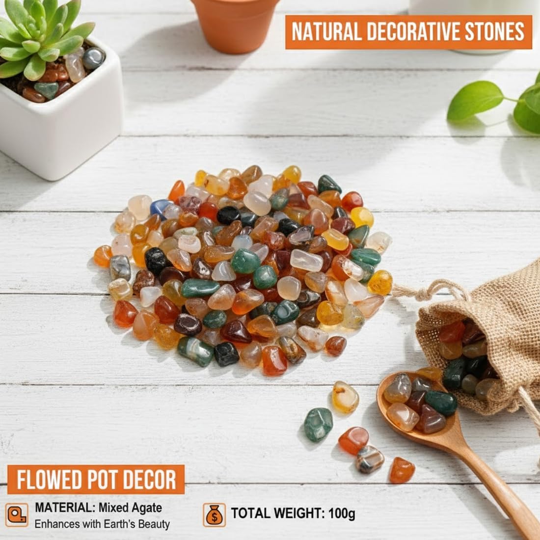 Piedras Preciosas Pulidas Semipreciosas 100g - Ideal para Búsqueda del Tesoro, Cumpleaños Infantiles, Decoración, Curativas, con Naturales (9mm-12mm) (Multicolor) — view 4