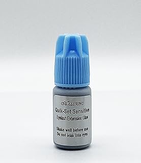 Alluring Quik-Set Fastest Drying Time Sensitive Glue for Sensitive Clients - Great Retention 3-4 weeks, Fast Setting Time 2-3 Secs (3ml Size)