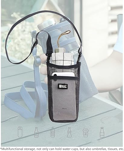 Miniatura 5 de Jiamusi Bolsa para botella de agua para portador de 18 onzas, plegable, ligera, de malla, para mochila, senderismo, ciclismo, caminar, verde menta