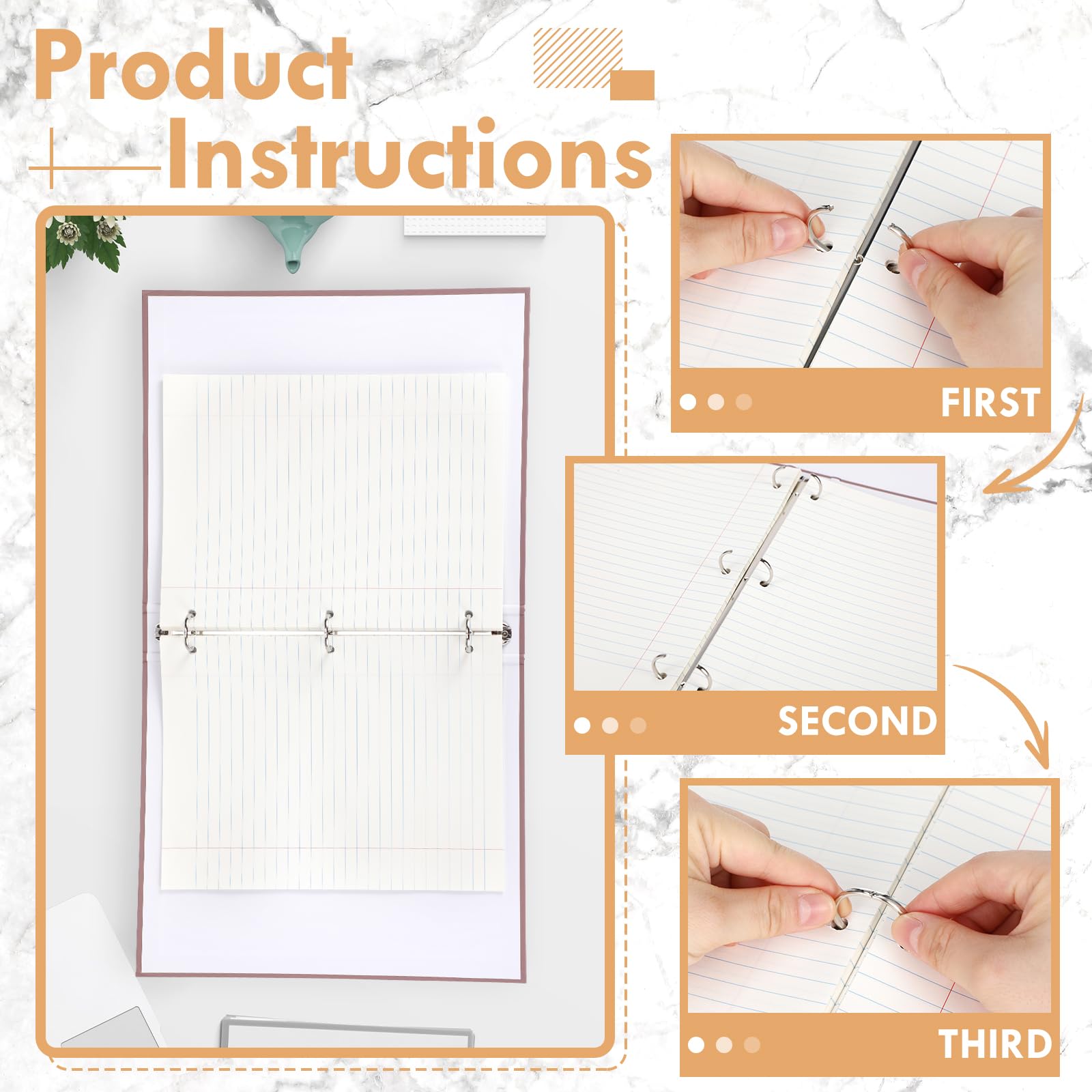Sayglossy 4 carpetas estéticas de 3 anillos resistentes de 1 pulgada para papel tamaño carta de 11 x 8.5 pulgadas, para mujeres y hombres, escuela, oficina, hogar, trabajo, organizar, papeleo, 4