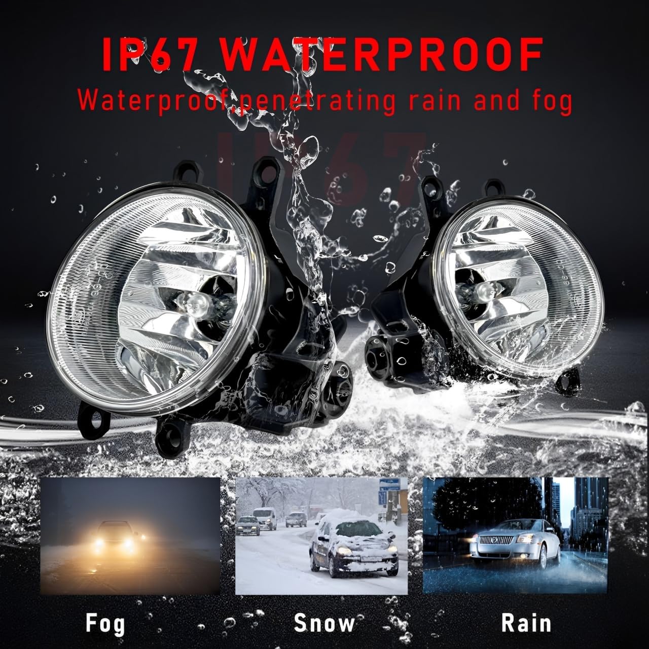 Fog Light Assembly Compatible with 2006-2013 Toyota Camry RAV4 Highlander Corolla Prius Avalon Matrix Venza Yaris Solara, Lexus GS350 HS250h LX570 RX350 RX450h, one pair fog lights with Halogen Bulbs